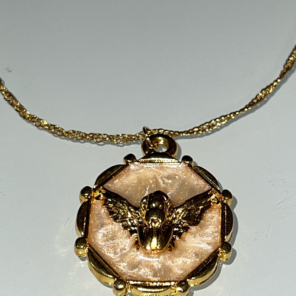 Gold Cherub Pendant Necklace
